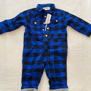 Gymboree cozy blue and black checkered jumper